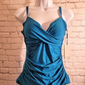 Calvin Klein Twist Tummy-Control Tankini TOP ONLY